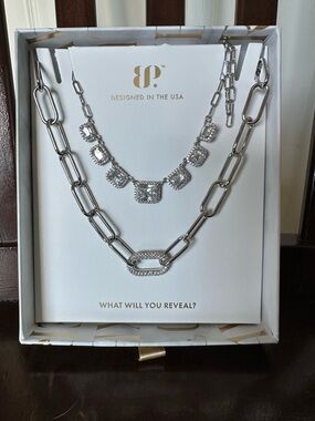 Bomb Party Just A Dreamer Layered Crystal Link Necklace Set